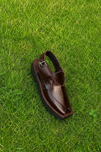 Brown Leather Peshawari Chappal for Men | Premium Handmade