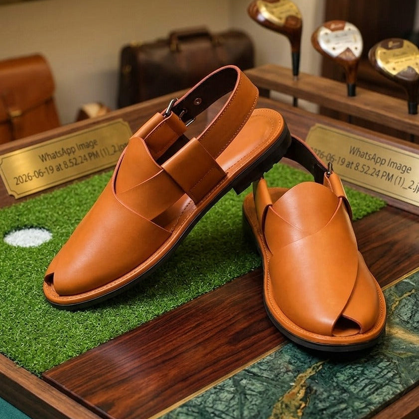 Handcrafted Mustard Quetta Norozi Chappal for Men – Premium Leather with Double Tire Sole