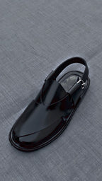 Hand Crafted Black Shine Peshawari Chappal for Men – Premium Leather